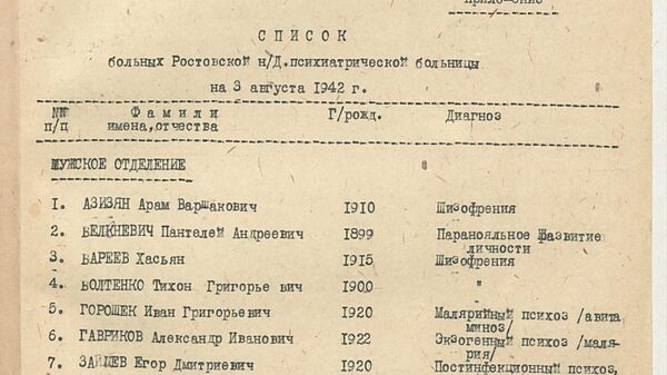 Документы об уничтожении больниц в Ростовской области в годы войны Документы об уничтожении больниц в Ростовской области в годы войны