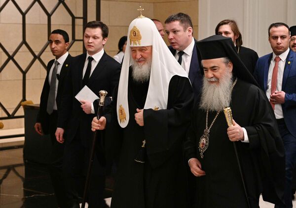 Патриарх Московский Кирилл и патриарх Иерусалимский Феофил в Аммане Патриарх Московский Кирилл и патриарх Иерусалимский Феофил в Аммане
