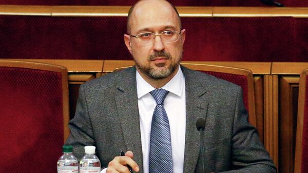 Премьер-министр Украины Денис Шмыгаль на внеочередном заседании Верховной рады Украины в Киеве Премьер-министр Украины Денис Шмыгаль на внеочередном заседании Верховной рады Украины в Киеве