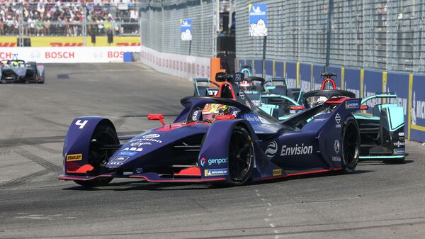 NEW YORK, NEW YORK - JULY 13: The Envision Virgin Racing Team driver Robin Frijns competes during the New York E-Prix of Formula E Season 5 on July 13, 2019 in New York, USA. Cybersecurity giant Kaspersky is Official Sponsor of the Envision Virgin Racing team for the second consecutive year. Both grounded in technological innovation, Kaspersky and Envision Virgin Racing share similar vision and passion in bringing innovation to customers around the world, raising the awareness on this innovative and futuristic all-electric racing series. Mike Stobe/Getty Images for Kaspersky/AFP NEW YORK, NEW YORK - JULY 13: The Envision Virgin Racing Team driver Robin Frijns competes during the New York E-Prix of Formula E Season 5 on July 13, 2019 in New York, USA. Cybersecurity giant Kaspersky is Official Sponsor of the Envision Virgin Racing team for the second consecutive year. Both grounded in technological innovation, Kaspersky and Envision Virgin Racing share similar vision and passion in bringing innovation to customers around the world, raising the awareness on this innovative and futuristic all-electric racing series. Mike Stobe/Getty Images for Kaspersky/AFP
