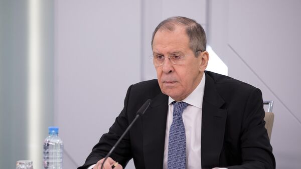 Министр иностранных дел РФ Сергей Лавров выступает на видеоконференции с представителями Фонда публичной дипломатии имени А. М. Горчакова Министр иностранных дел РФ Сергей Лавров выступает на видеоконференции с представителями Фонда публичной дипломатии имени А. М. Горчакова