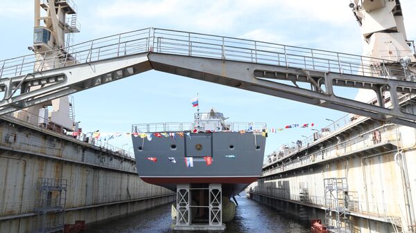 В Санкт-Петербурге спустили на воду фрегат "Адмирал Головко"