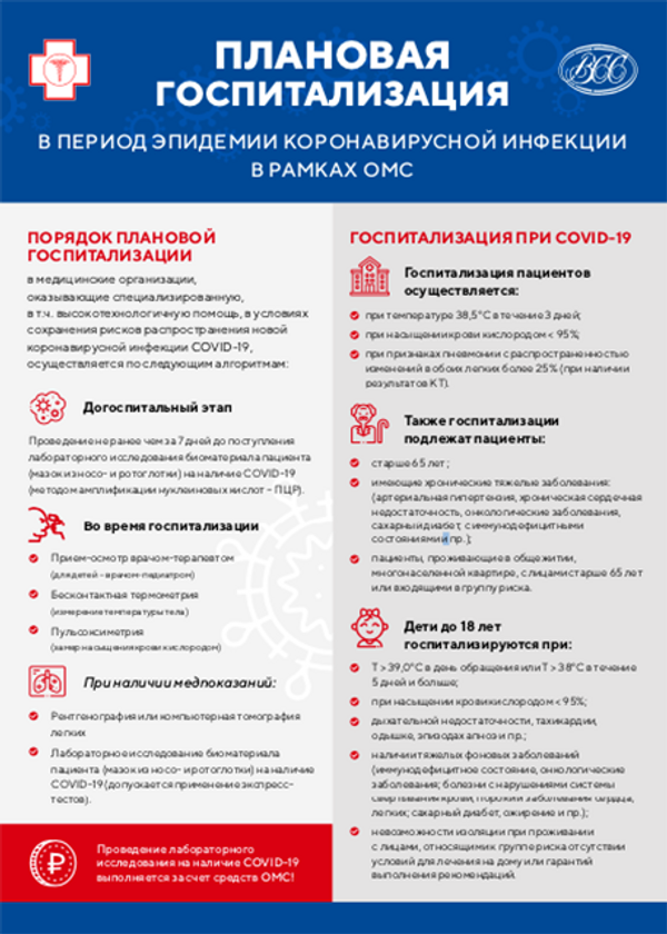 Плановая госпитализация в период эпидемии коронавирусной инфекции Плановая госпитализация в период эпидемии коронавирусной инфекции