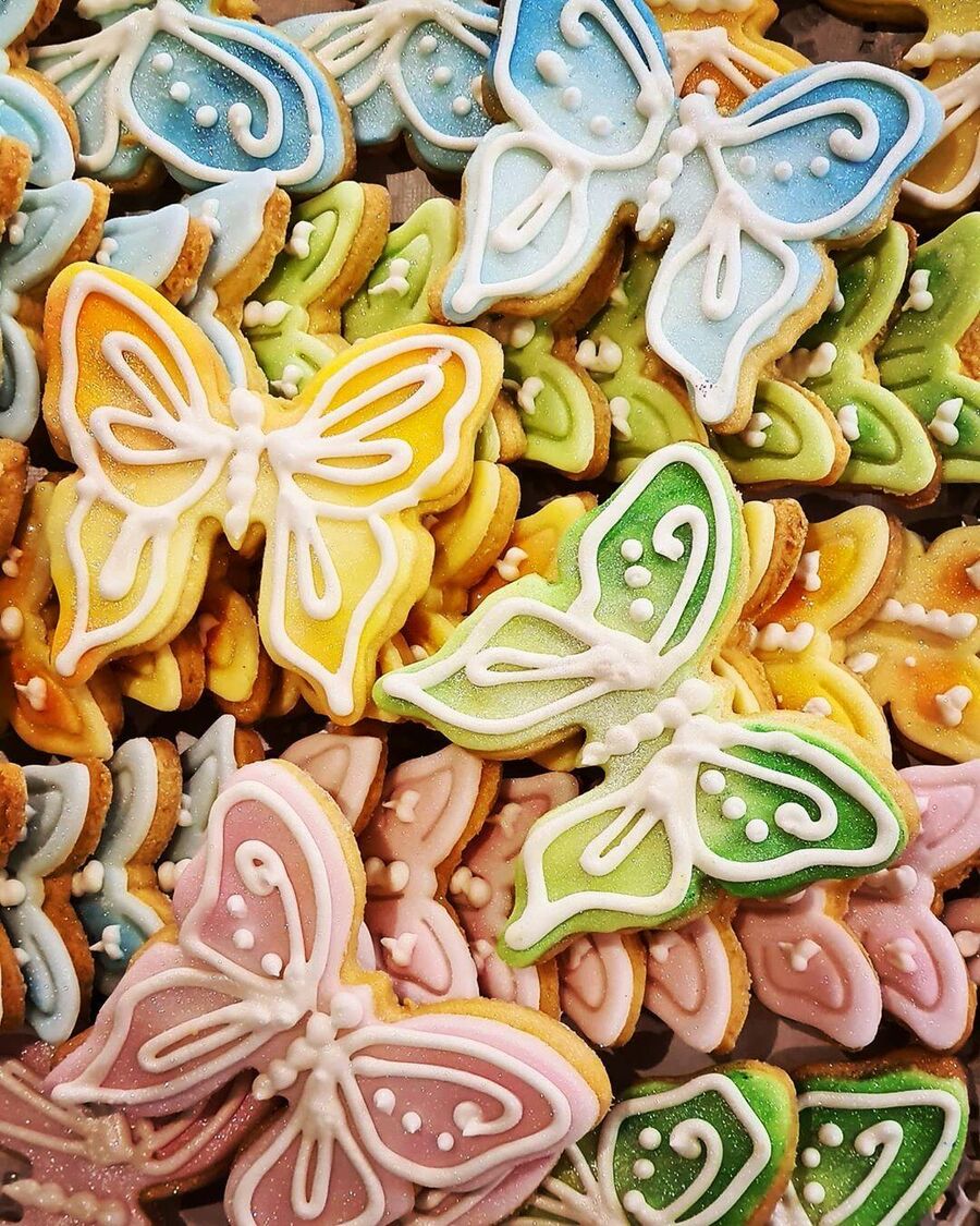 Песочные печенья Бабочки с марципаном Песочные печенья Бабочки с марципаном