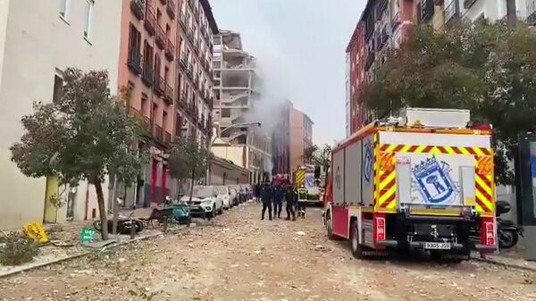 Взрыв в Мадриде. Кадр видео Взрыв в Мадриде. Кадр видео