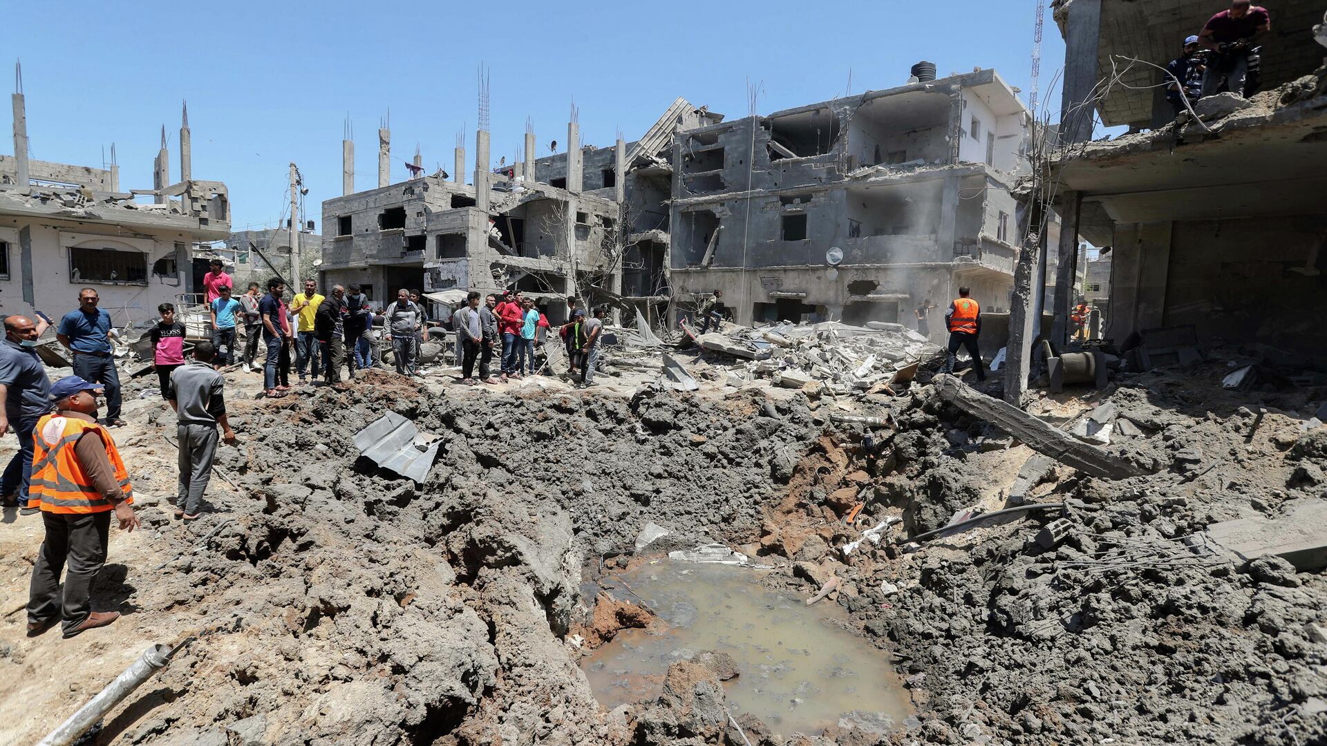 Разрушенные в результате израильских авиационных и артиллерийских ударов дома в северной части сектора Газа - РИА Новости, 1920, 16.05.2021