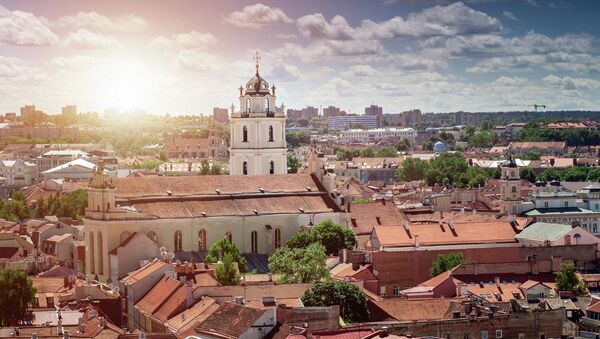 Вид на Вильнюс, Литва. Архивное фото Вид на Вильнюс, Литва. Архивное фото
