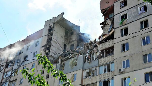 Взрыв в девятиэтажном доме в украинском Николаеве Взрыв в девятиэтажном доме в украинском Николаеве