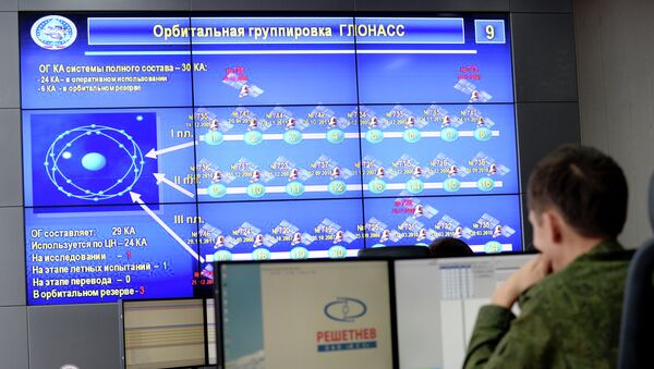 В командном пункте управления глобальной навигационной спутниковой системой (ГЛОНАСС). Архивное фото В командном пункте управления глобальной навигационной спутниковой системой (ГЛОНАСС). Архивное фото