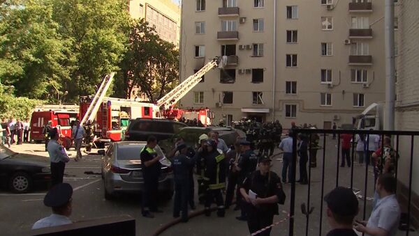 Кадры с места взрыва газа в жилом доме в Москве Кадры с места взрыва газа в жилом доме в Москве