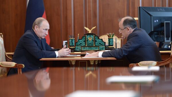 Президент России Владимир Путин (слева) и глава Кабардино-Балкарской Республики Юрий Коков. Архивное фото Президент России Владимир Путин (слева) и глава Кабардино-Балкарской Республики Юрий Коков. Архивное фото