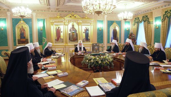 Заседание Священного Синода Русской православной церкви в Москве Заседание Священного Синода Русской православной церкви в Москве