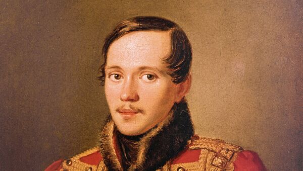 Репродукция портрета М. Ю. Лермонтова. Архивное фото Репродукция портрета М. Ю. Лермонтова. Архивное фото