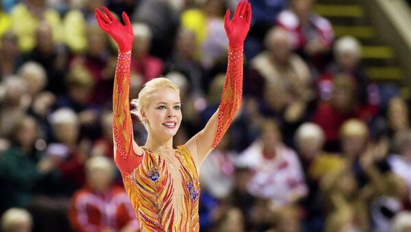 Фигуристка Анна Погорилая на этапе Гран-при Skate Canada Фигуристка Анна Погорилая на этапе Гран-при Skate Canada