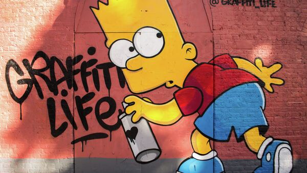 Граффити с Бартом Симпсоном из мультсериала The Simpsons. Архивное фото Граффити с Бартом Симпсоном из мультсериала The Simpsons. Архивное фото