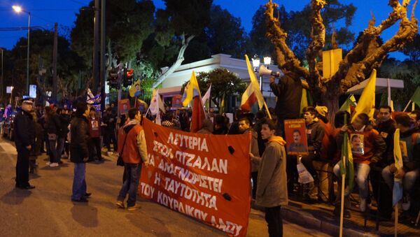 Митинг курдов в Афинах Митинг курдов в Афинах