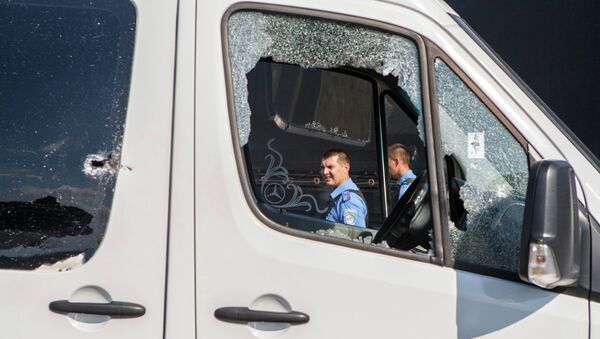 Сотрудники полиции в Мукачево, Украина. 11 июля 2015 Сотрудники полиции в Мукачево, Украина. 11 июля 2015