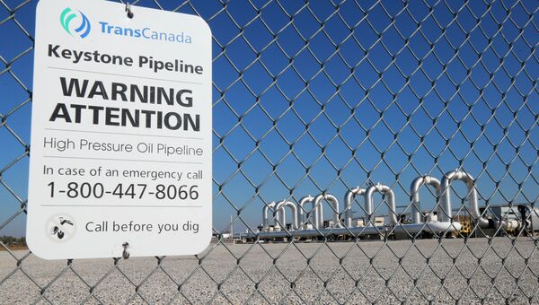 Насосная станция нефтепровода Keystone в Небраске. Архивное фото Насосная станция нефтепровода Keystone в Небраске. Архивное фото