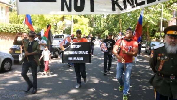 Перестаньте демонизировать Россию – митинг у консульства Турции в Сиднее Перестаньте демонизировать Россию – митинг у консульства Турции в Сиднее