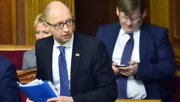 Премьер-министр Арсений Яценюк на заседании Верховной Рады Украины. Архивное фото Премьер-министр Арсений Яценюк на заседании Верховной Рады Украины. Архивное фото