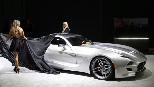 Автомобиль Fisker V10 Force 1 на автосалоне в Детройте, США Автомобиль Fisker V10 Force 1 на автосалоне в Детройте, США