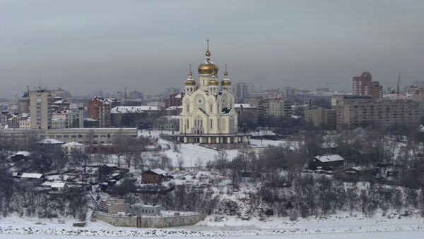 Вид Хабаровска. Архивное фото Вид Хабаровска. Архивное фото