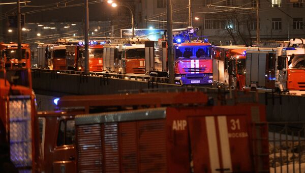 Пожар на швейном предприятии на востоке Москвы Пожар на швейном предприятии на востоке Москвы