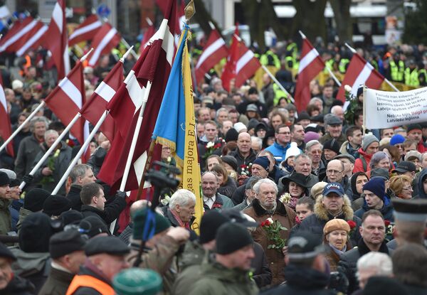 Шествие легионеров СС и их сторонников в Риге, Латвия. 16 марта 2016 Шествие легионеров СС и их сторонников в Риге, Латвия. 16 марта 2016