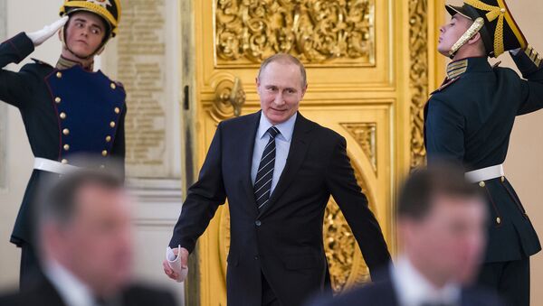 Президент РФ В. Путин во время заседания Российского организационного комитета Победа Президент РФ В. Путин во время заседания Российского организационного комитета Победа