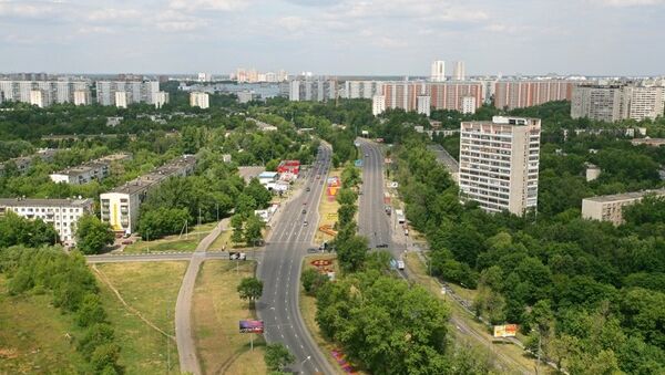Вид на Бескудниковский район города Москвы. Архивное фото Вид на Бескудниковский район города Москвы. Архивное фото