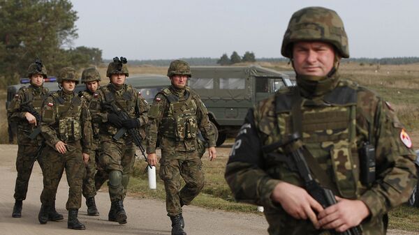 Польские военные во время учений на северо-востоке Польши Польские военные во время учений на северо-востоке Польши
