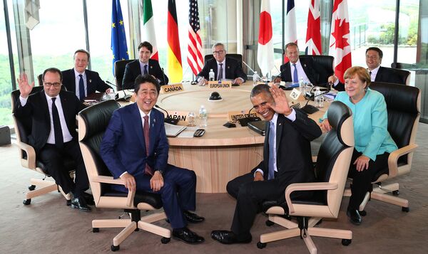 Лидеры стран-участниц саммита G7 в Японии. 26 мая 2016 года Лидеры стран-участниц саммита G7 в Японии. 26 мая 2016 года