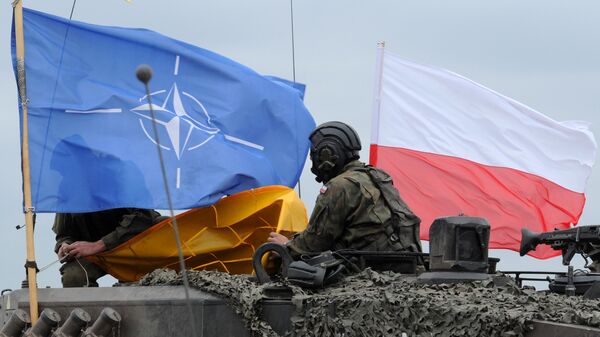 Польские военные во время совместных учений войск НАТО в Польше Польские военные во время совместных учений войск НАТО в Польше