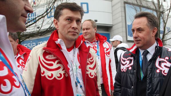 Александр Кибалко и министр спорта РФ Виталий Мутко (справа). Архивное фото Александр Кибалко и министр спорта РФ Виталий Мутко (справа). Архивное фото