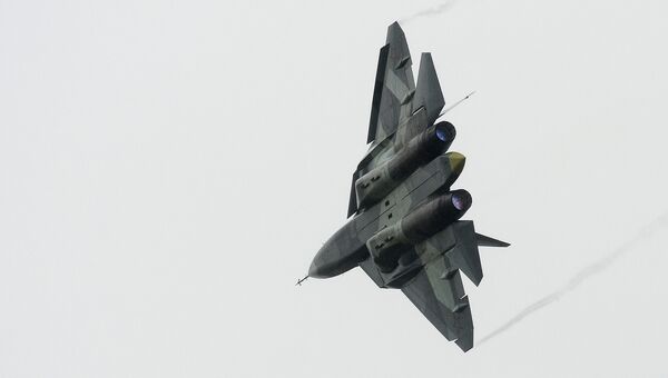 Истребитель Т-50 во время всероссийского этапа международного конкурса Авиадартс-2016. Архивное фото Истребитель Т-50 во время всероссийского этапа международного конкурса Авиадартс-2016. Архивное фото