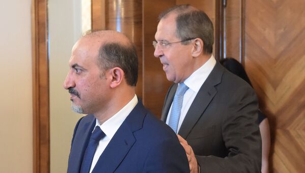 Встреча С. Лаврова с делегацией сирийской оппозиции во главе с А. Джарбой Встреча С. Лаврова с делегацией сирийской оппозиции во главе с А. Джарбой