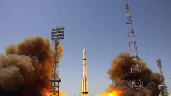 Пуск ракеты-носителя Протон-М. Архивное фото Пуск ракеты-носителя Протон-М. Архивное фото