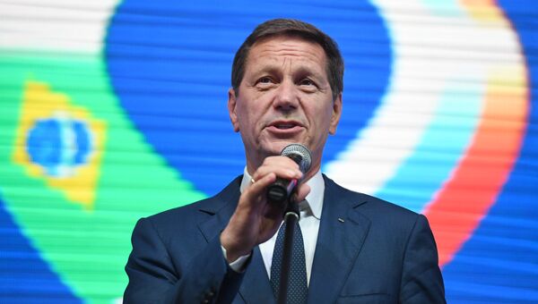 Президент Олимпийского комитета России Александр Жуков на открытии дома болельщиков олимпийской сборной России в Рио-де-Жанейро Президент Олимпийского комитета России Александр Жуков на открытии дома болельщиков олимпийской сборной России в Рио-де-Жанейро