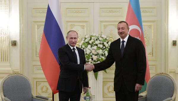 Президент России Владимир Путин и президент Азербайджана Ильхам Алиев. Архивное фото Президент России Владимир Путин и президент Азербайджана Ильхам Алиев. Архивное фото