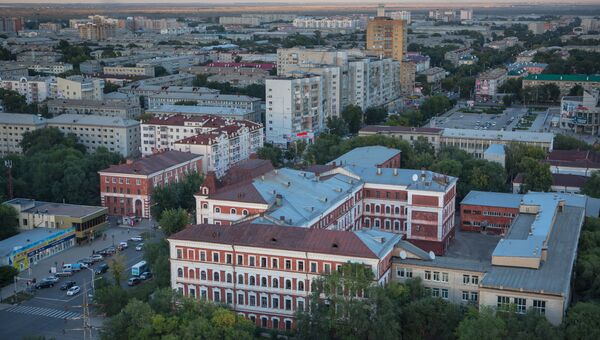 Вид на город Благовещенск в Амурской области. Архивное фото Вид на город Благовещенск в Амурской области. Архивное фото
