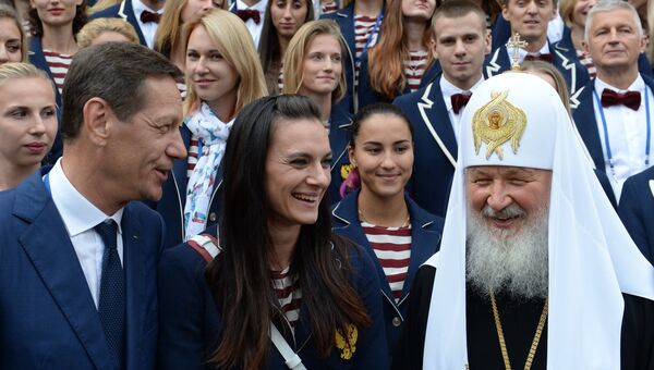 Патриарх Московский и всея Руси Кирилл совершил напутственный молебен для российской олимпийской сборной Патриарх Московский и всея Руси Кирилл совершил напутственный молебен для российской олимпийской сборной
