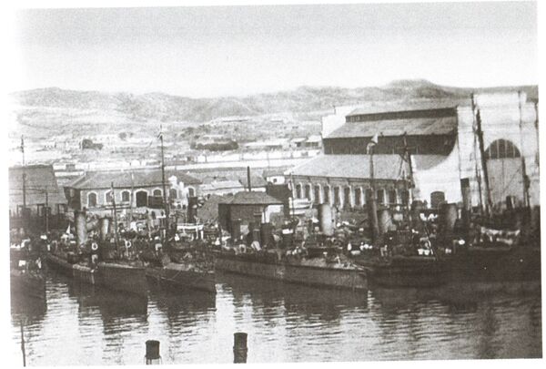 Русские миноносцы в гавани Порт-Артура. 1904 год Русские миноносцы в гавани Порт-Артура. 1904 год