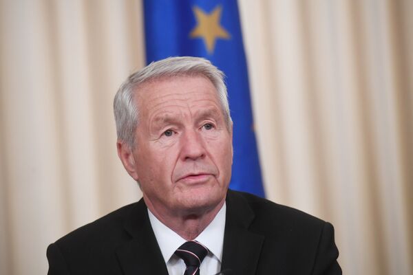 Генеральный секретарь Совета Европы Турбьерн Ягланд на пресс-конференции по итогам встречи с министром иностранных дел России Сергеем Лавровым Генеральный секретарь Совета Европы Турбьерн Ягланд на пресс-конференции по итогам встречи с министром иностранных дел России Сергеем Лавровым