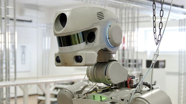 Испытание антропоморфного робота Федор проекта Спасатель в лаборатории на базе НПО Андроидная техника в Магнитогорске Испытание антропоморфного робота Федор проекта Спасатель в лаборатории на базе НПО Андроидная техника в Магнитогорске