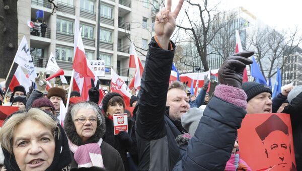 Акция протеста в Варшаве Акция протеста в Варшаве