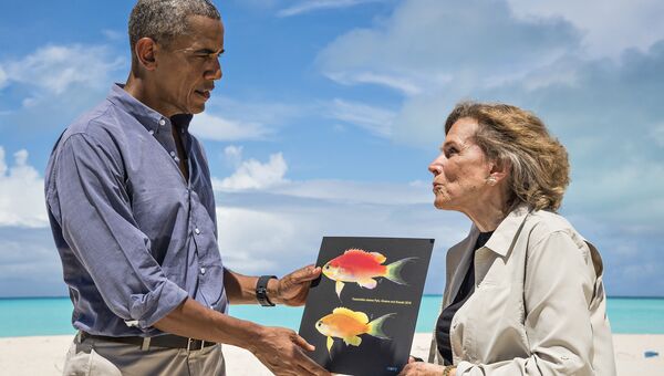 Обама и названная в честь него тропическая рыбка Tosanoides obama Обама и названная в честь него тропическая рыбка Tosanoides obama