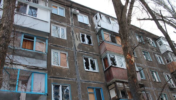 Ситуация после обстрелов в Донецке Ситуация после обстрелов в Донецке