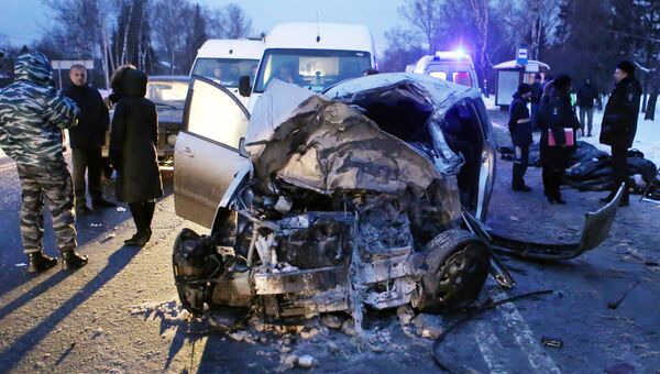 На месте крупной дорожной аварии в Новой Москве На месте крупной дорожной аварии в Новой Москве