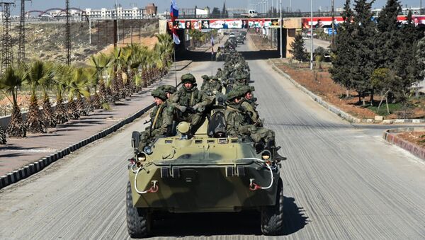 Отправка военных инженеров международного противоминного центра ВС РФ из Алеппо. Архивное фото Отправка военных инженеров международного противоминного центра ВС РФ из Алеппо. Архивное фото