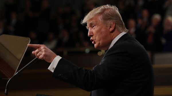 Президент США Дональд Трамп во время выступления перед конгрессом. Архивное фото Президент США Дональд Трамп во время выступления перед конгрессом. Архивное фото